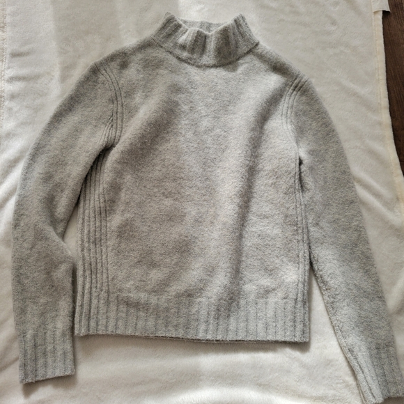 J crew mock neck grey wool blend sweater - Picture 2 of 4